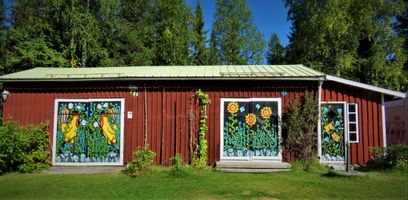 Boddörrar som jag målat i Hovdet, Laxviken i Jämtland
